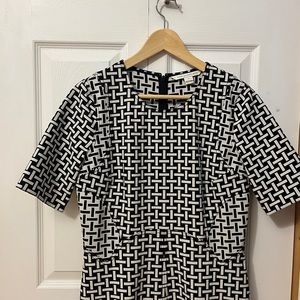 SOLD DVF black and white stunner dress